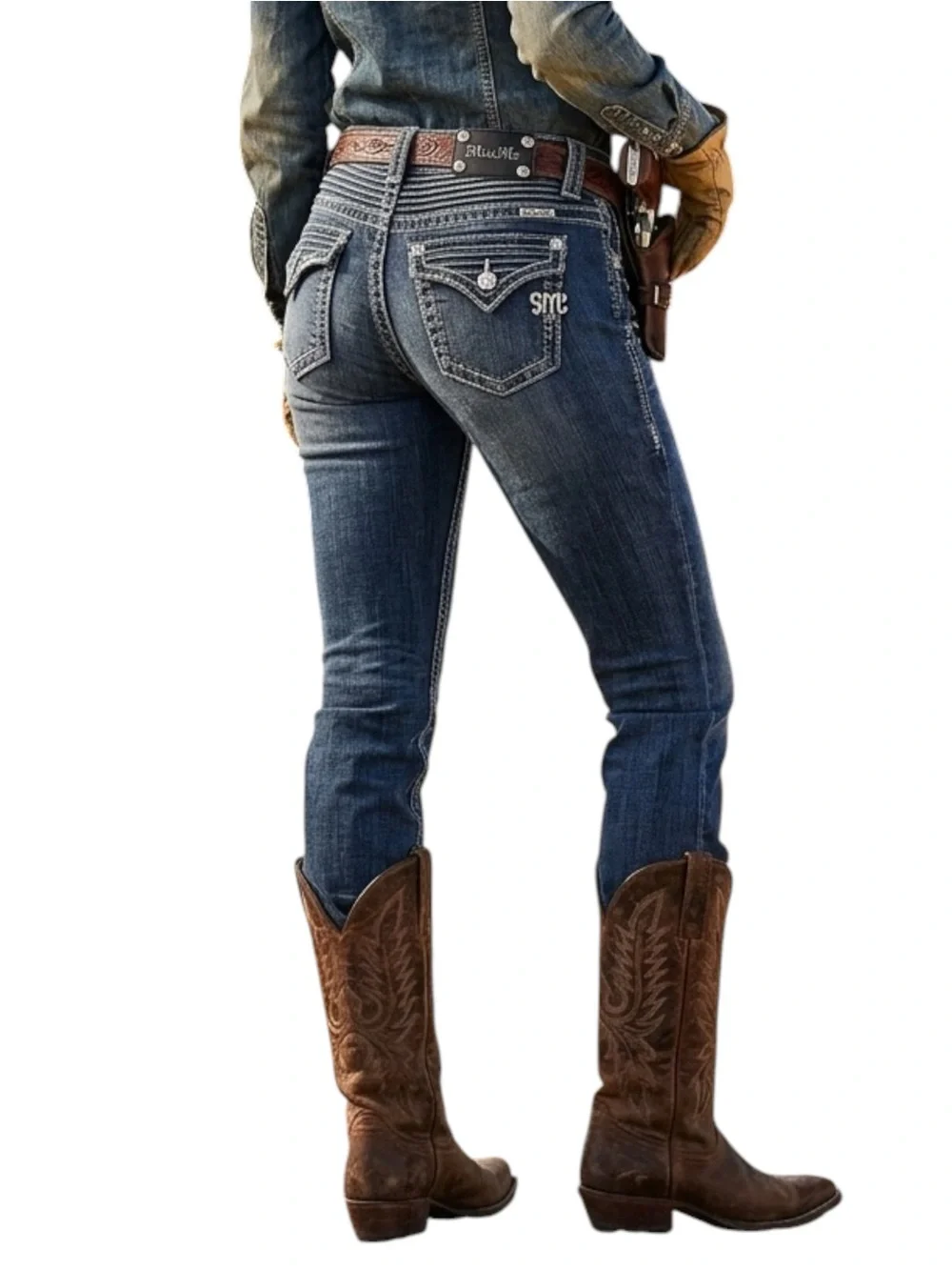 Miss Me Harvard Wash Bootcut Mid Rise Flap Back Pocket Cleo Jeans JP4425